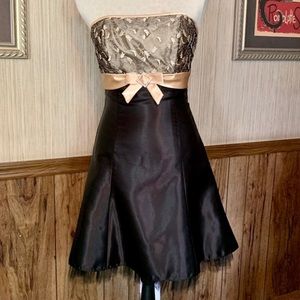 Vintage Jessica McClintock for Gunne Sax black & gold formal dress juniors 3
